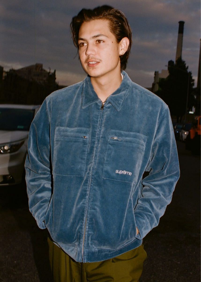 送料無料 M 青 Supreme Corduroy Zip Jacket Blue 21fw シュプリーム