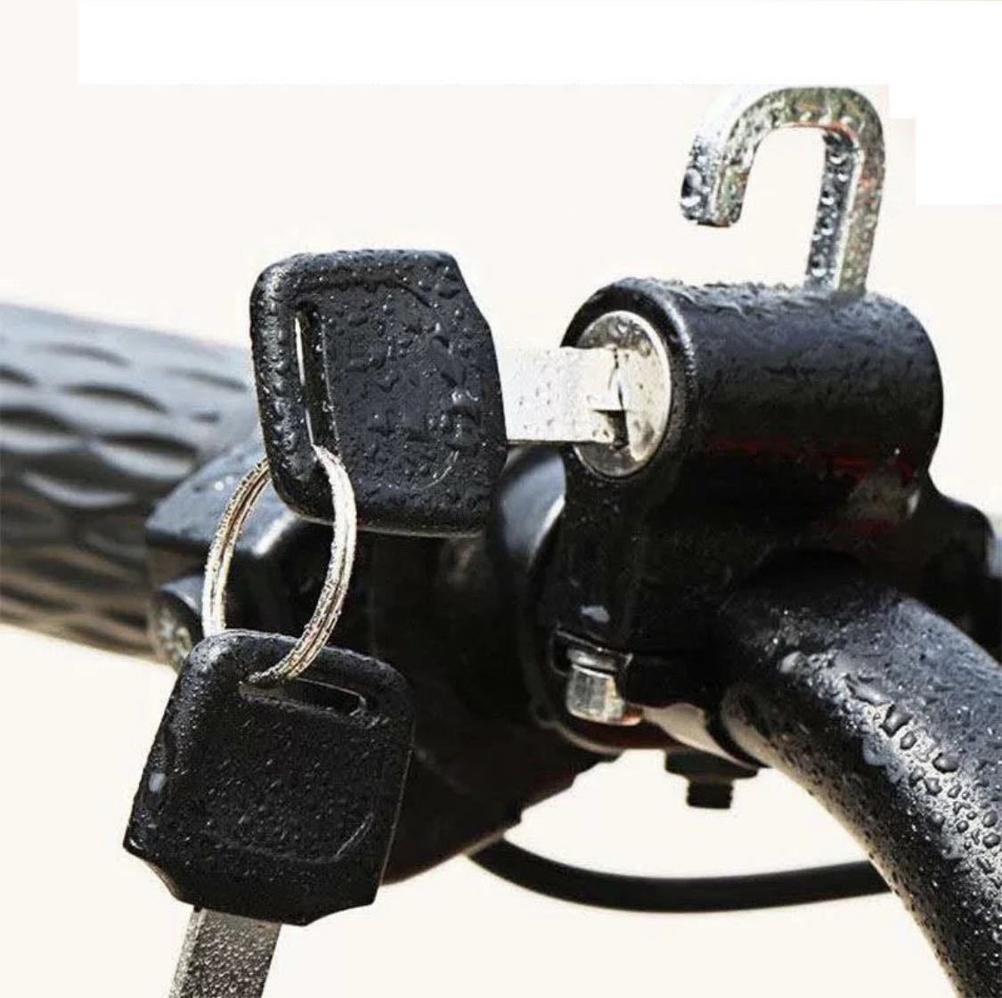 ヘルメットロックホルダー バイク 盗難防止 汎用 キーロック 鍵 自転車 防犯 2個セット_画像4