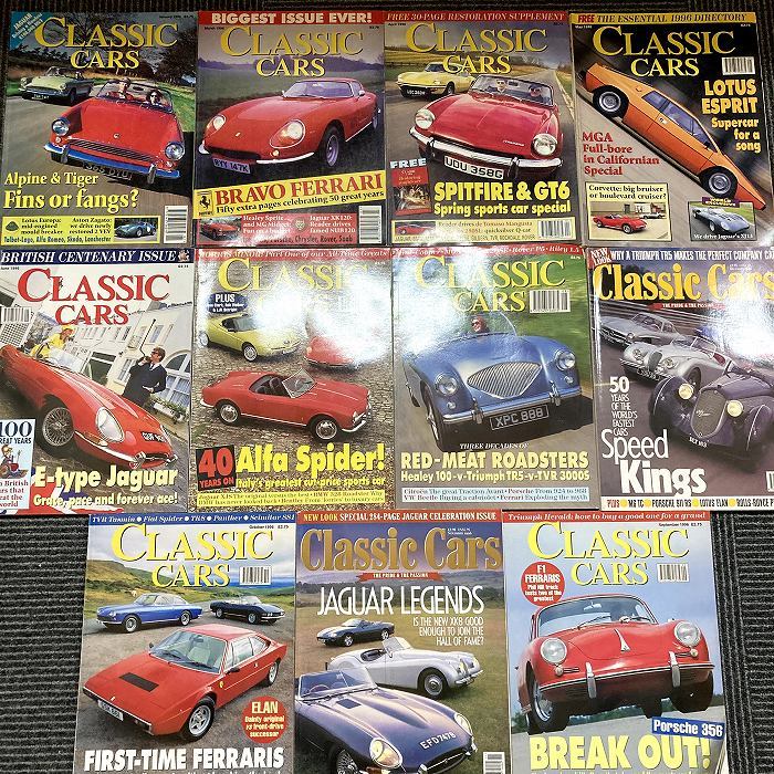 B1461　1996年「CLASSIC CARS」クラシックカー 11冊SET 英国旧車雑誌　英国車 カスタム 古本　雑誌 旧車　ビンテージ　自動車