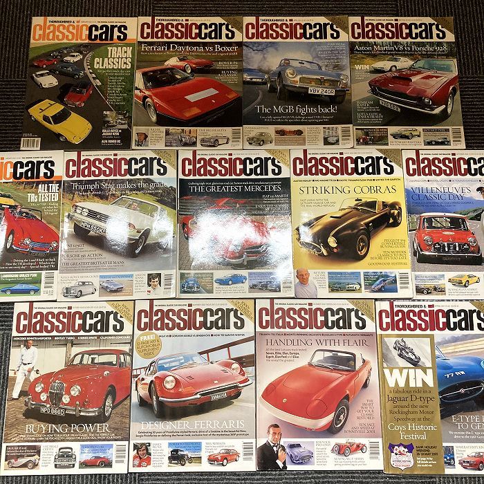 B1471　2001年「CLASSIC CARS」クラシックカー 13冊SET 英国旧車雑誌　英国車 カスタム 古本　雑誌 旧車　ビンテージ　自動車
