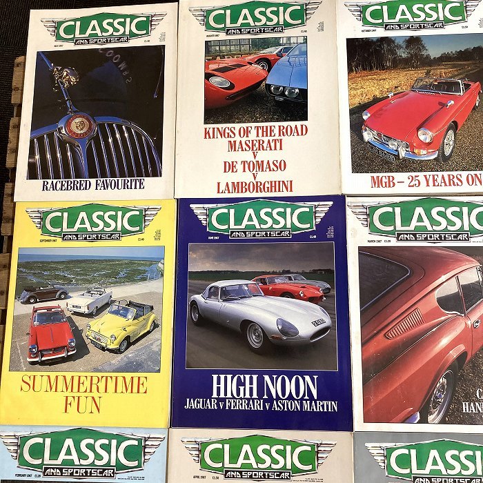 B1500 1987年 12冊セット「CLASSIC AND SPORTSCAR」英国旧車雑誌 英国車 雑誌 旧車 ビンテージ クラシックカー 自動車  外車