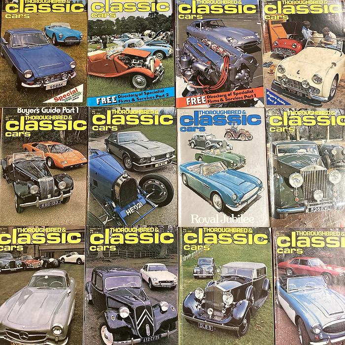 B1719　1977　　12冊セット「THOROUGHBRED&Classic cars」 クラシックカー 英国車 カスタム 古本　雑誌 旧車　ビンテージ　自動車