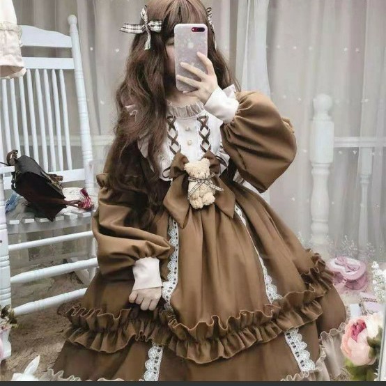 Paypayフリマ 新品 ロリータ ワンピース 長袖 コスプレ 衣装 森ガール 可愛い ゆめかわいい 小熊付き Paypayフリマ 新品 ロリータ ワンピース 長袖 コスプレ 衣装 森ガール 可愛い ゆめかわいい 小熊付き