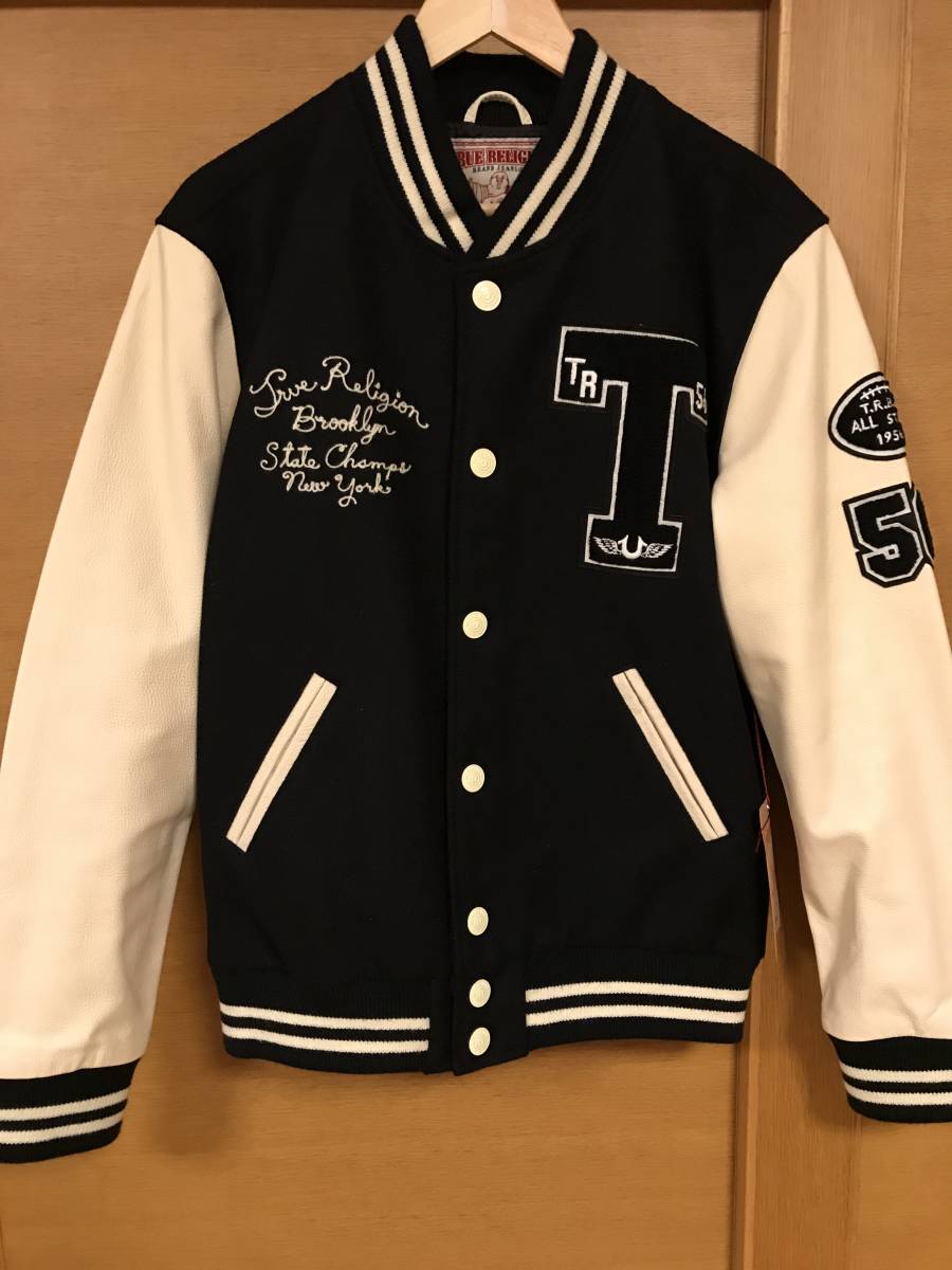 公式 VARSITY RELIGION TRUE 【送料無料】新品 LETTERMAN ブラック M