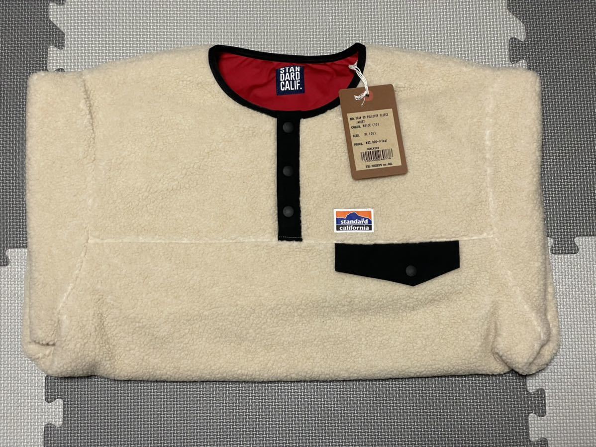 STANDARD CALIFORNIA/スタンダードカリフォルニア PULLOVER FLEECE JACKET BEIGE XL フリースジャケット フリース プルオーバー_画像6