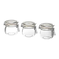 IKEA Ikea KORKENkoru ticket Mini seasoning cover attaching container 3 piece glass sending 710