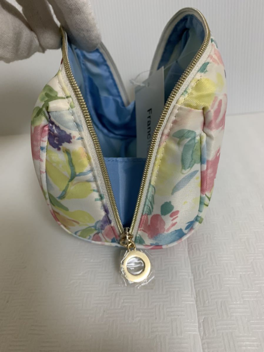 即決/タグ付/未使用/Francfranc/FLEURENCE POUCH MLT/フランフラン フルーレンス ポーチ/コスメ 化粧ポーチ小物入れ等/花柄/たたみよれ