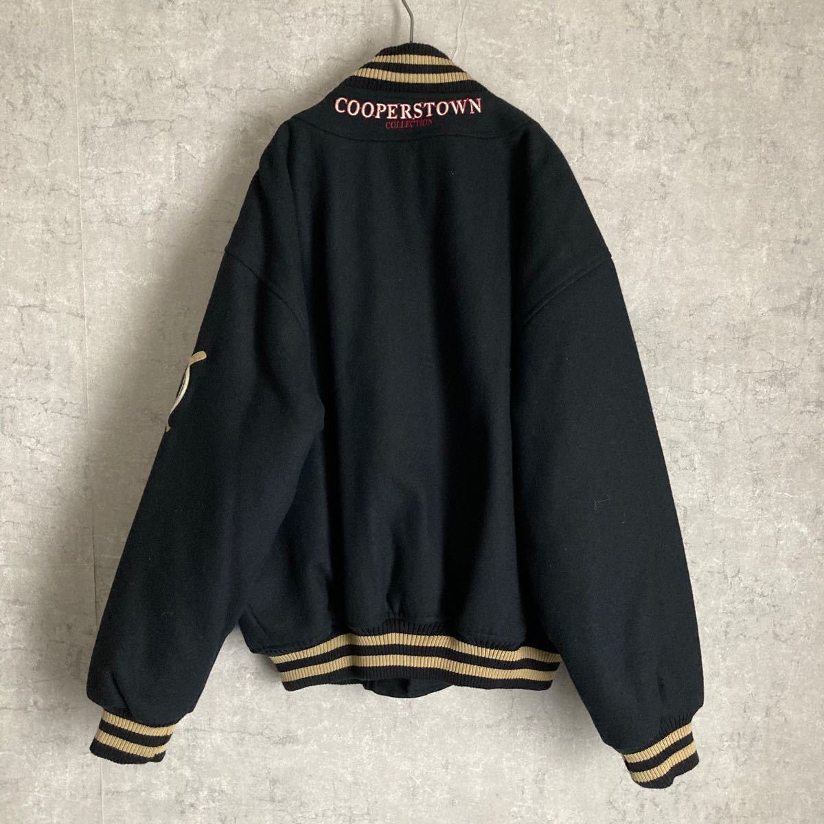 極希少 80s COOPERSTOWN ホワイトソックス 刺繍 スタジャン ブラック