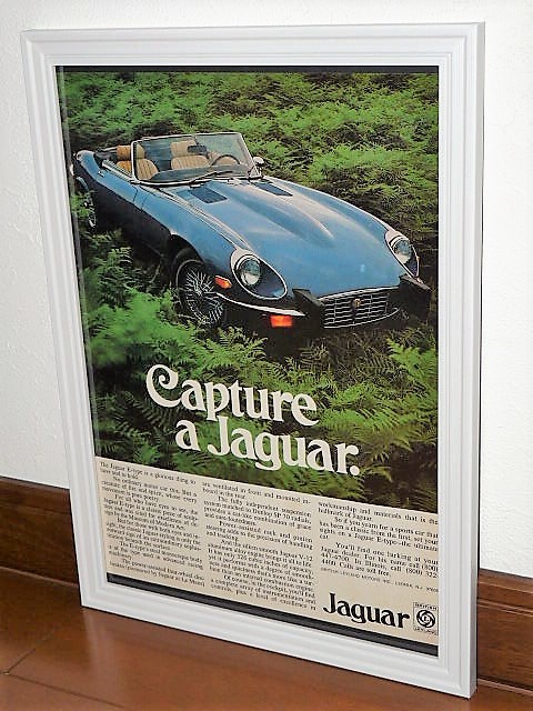 1974年 USA 70s vintage 洋書雑誌広告 額装品 Jaguar E-type ジャガー Eタイプ / 検索 店舗 ガレージ 看板 サイン ディスプレイ (A4size)_画像1