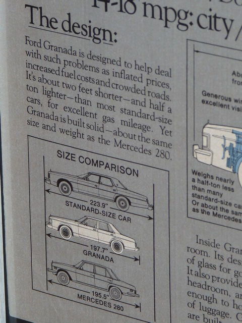 1974年 USA 洋書雑誌広告 額装品 Ford Granada フォード グラナダ / 検索用 ガレージ 店舗 看板 ディスプレイ マーキュリー モナーク (A3) _画像9