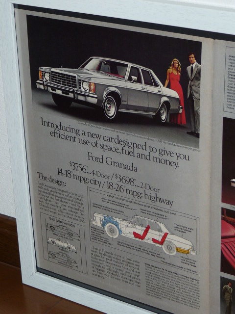 1974年 USA 洋書雑誌広告 額装品 Ford Granada フォード グラナダ / 検索用 ガレージ 店舗 看板 ディスプレイ マーキュリー モナーク (A3) _画像2