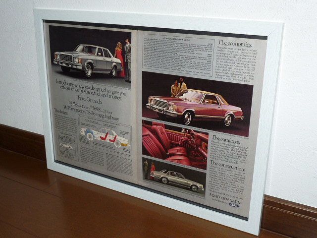 1974年 USA 洋書雑誌広告 額装品 Ford Granada フォード グラナダ / 検索用 ガレージ 店舗 看板 ディスプレイ マーキュリー モナーク (A3) _画像1