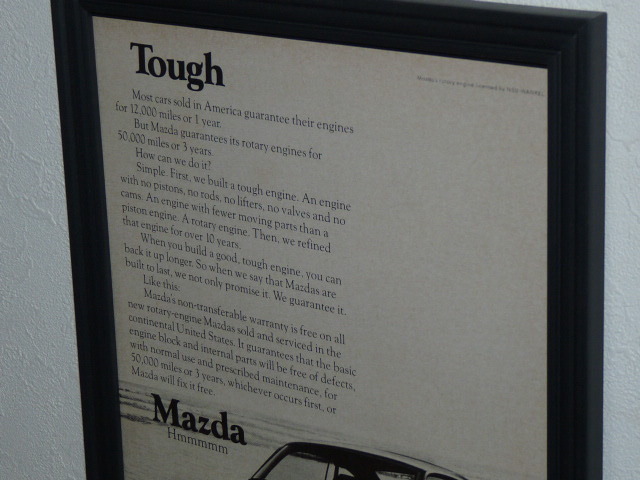 1974年 USA 70s vintage 洋書雑誌広告 額装品 Mazda RX4 マツダ / 検索用 ルーチェ 装飾 店舗 ガレージ 看板 サイン ディスプレイ (A4size)_画像2