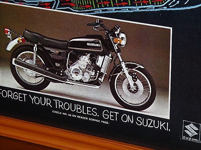 1976年 USA 70s vintage 洋書雑誌広告 額装品 Suzuki RE5 Rotary スズキ / 検索用 ガレージ 店舗 看板 ディスプレイ サイン 装飾 (A3size)_画像6