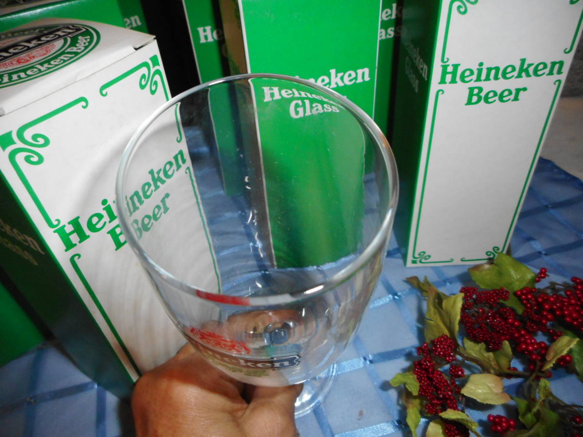 飲食店 ハイネッケンオリジナルグラス ビアグラス タンブラー 10客 ガラスコップ 非売品未使用の画像4