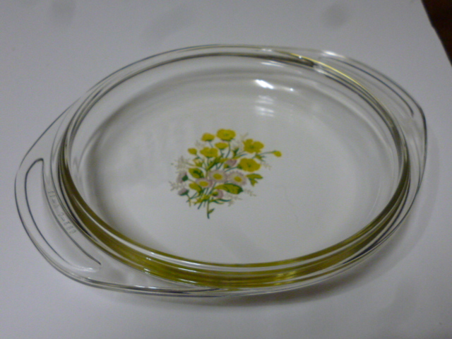  Showa Retro PYREX JAPAN heat-resisting glass container cover attaching bowl floral print flower Pyrex kitchen interior miscellaneous goods 