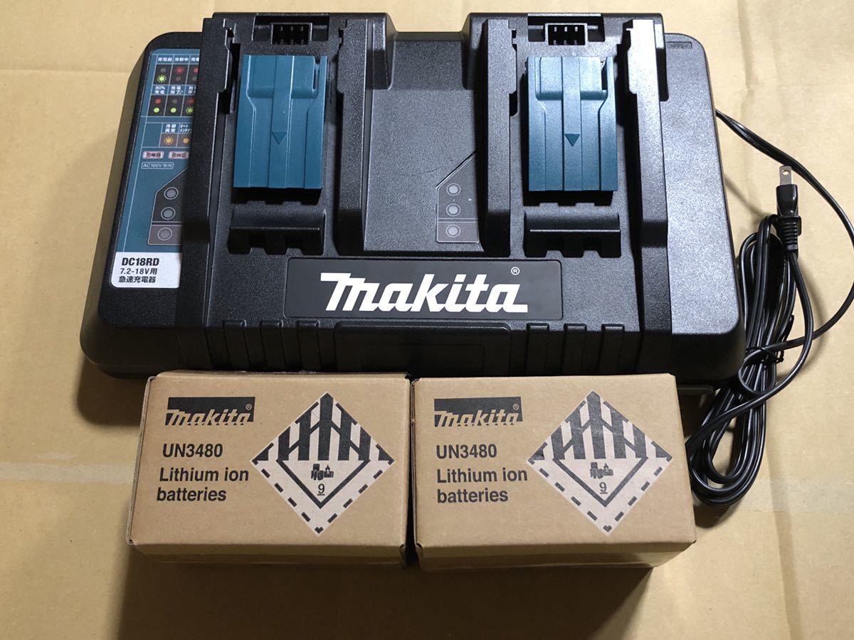 未使用 送料無料 Makita マキタ DC18RD 1個 BL1860B 2個 雪マーク 充電