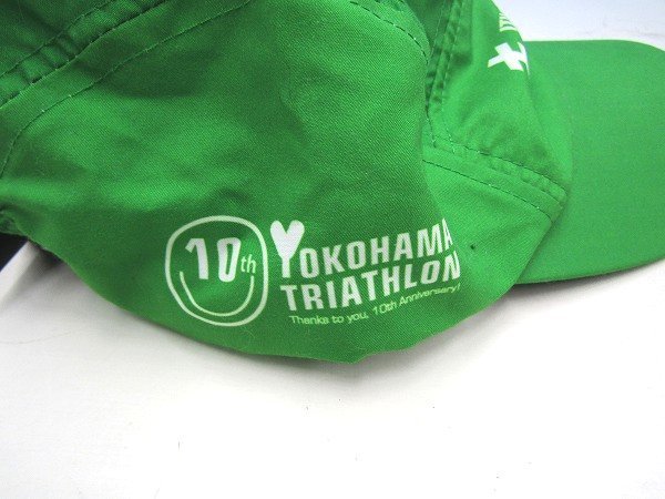 V0123:10TH ITU WORLD TRIATHLON YOKOHAMA Yokohama триатлон шляпа / зеленый / свободный размер / колпак :35