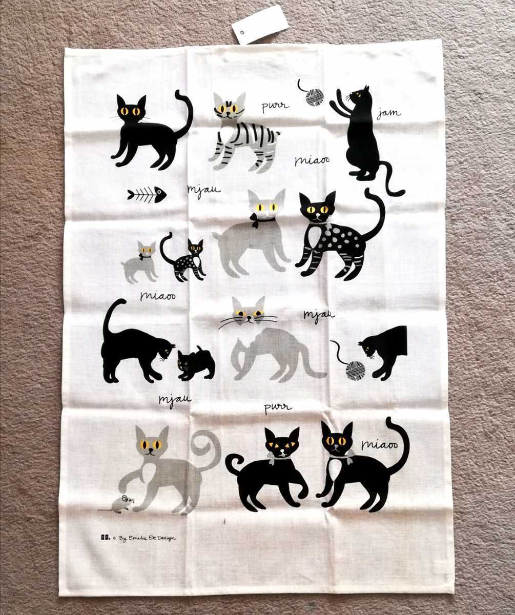 Emelie Ek Design..Cat cat kitchen Cross meido in Sweden dish cloth table linen napkin Runner made in sweden