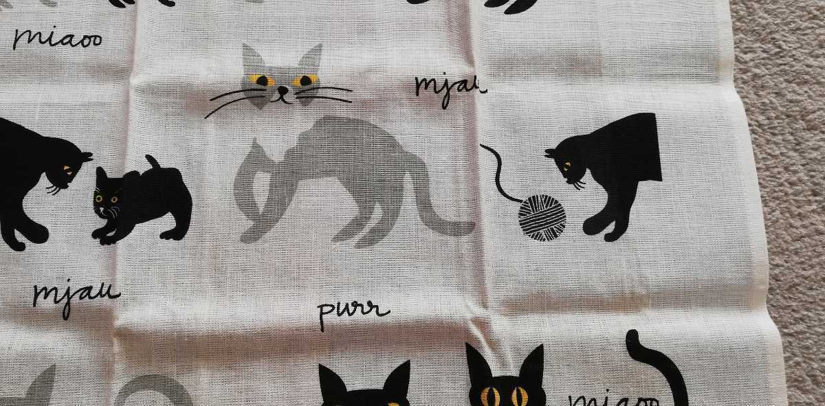 Emelie Ek Design..Cat cat kitchen Cross meido in Sweden dish cloth table linen napkin Runner made in sweden
