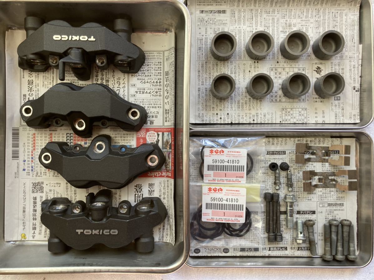 サイズ交換OK】 ZRX400流用GPZ900R使用 TOKICO 6POT ブレーキ