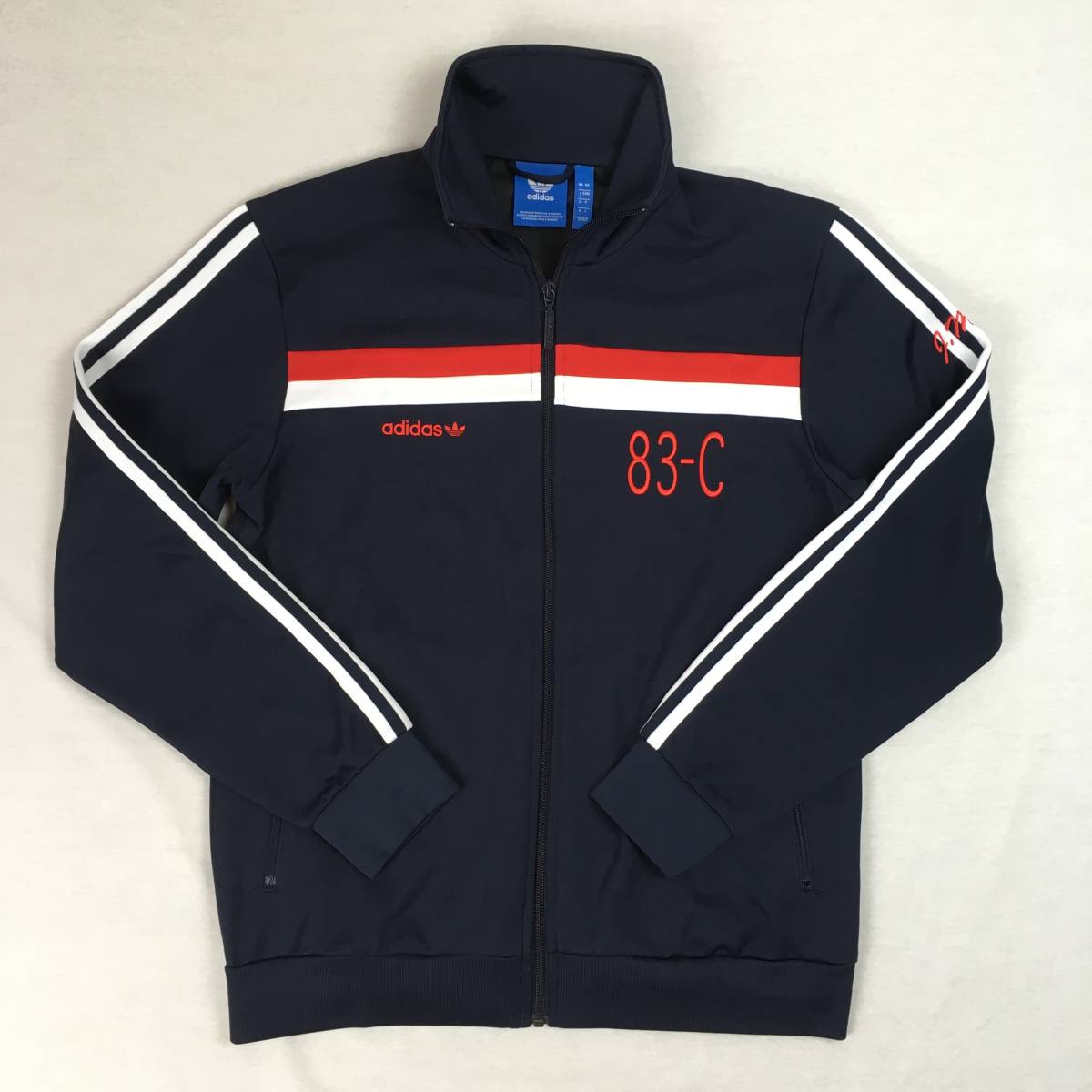 【美品】adidas Originals アディダス オリジナルス 83-C BR6968 ジャージ トラックトップ ネイビー/レッド/ホワイト Lサイズ トレフォイル_画像1