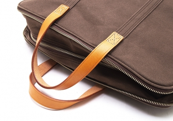 ポーターPORTER キャンバスレザーコンビ2WAYビジネスバッグ 茶