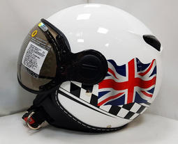 ZEUS MOMOスタイル パイロットヘルメット DD28 イギリス国旗 白色(ホワイト) XL(L、M相当)の画像1