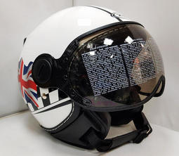 ZEUS MOMOスタイル パイロットヘルメット DD28 イギリス国旗 白色(ホワイト) XL(L、M相当)の画像3