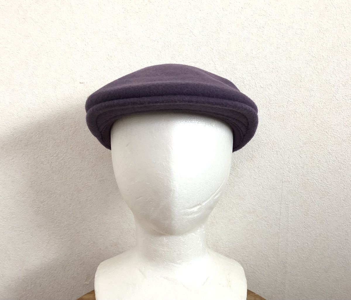 KANGOL ウール100% 紫 パープル カンゴール ハンチング帽 キャスケット 帽子 M_画像2