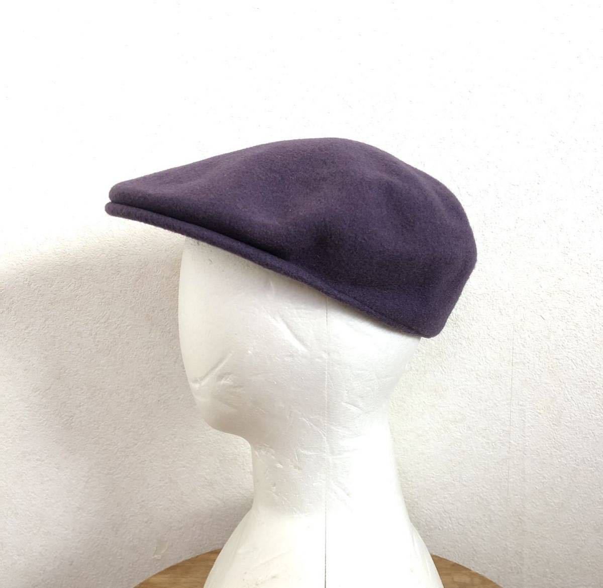 KANGOL ウール100% 紫 パープル カンゴール ハンチング帽 キャスケット 帽子 M_画像1