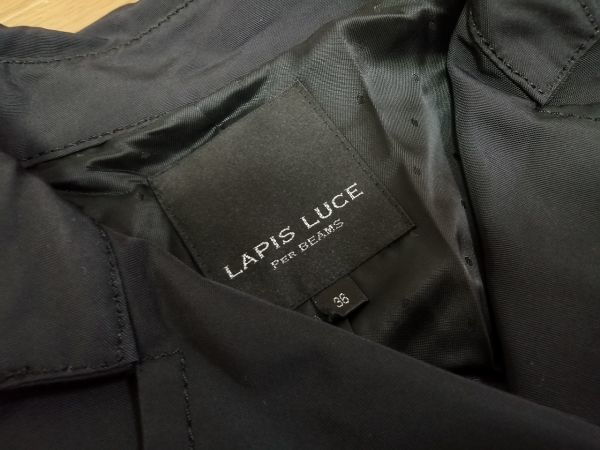 jjyk3-1791 # LAPIS LUCE #lapis Luce trench coat outer short Short to wrench black 36 S