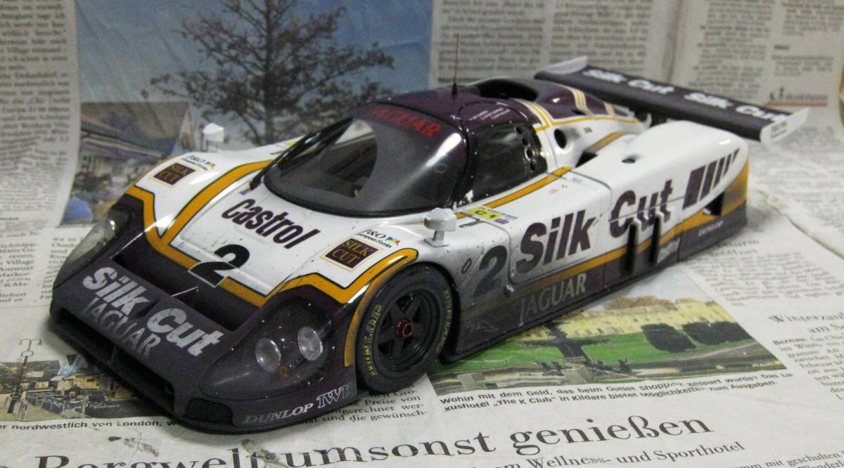 * super-rare * world 88 pcs *EXOTO*1/18*1988 Jaguar XJ-R9 LM #2 Silk Cut - Finish Line 1988 Le Mans 24h* finish line 