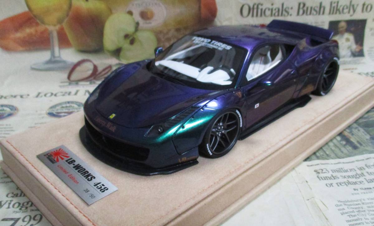 ★激レア絶版*世界50台*LB特注*Liberty Walk*1/18*Ferrari 458 Italia LB Works LB Performance カメレオン≠BBR,MR_画像1