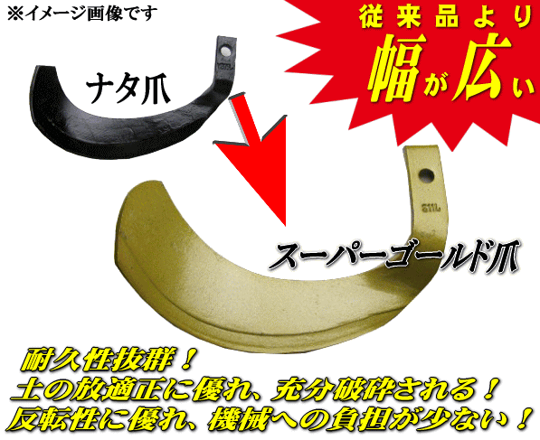 イセキ 63-130 スーパーゴールド爪 40本組 耕運機 耕耘機 耕うん機 ロータリー 爪 トラクター_画像2