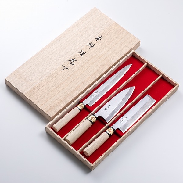 100%品質 堺 プレゼント 包丁セット 重勝 出刃165/柳刃240/薄刃180 B 3本組 木箱入 一般向和包丁 - セット - labelians.fr 100%品質 堺 プレゼント 包丁セット 重勝 出刃165/柳刃240/薄刃180 B 3本組 木箱入 一般向和包丁 - セット - labelians.fr