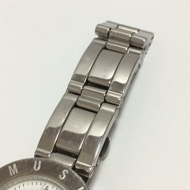 948-9999 MUSK ムスク MT-1043 レディース腕時計 クロノグラフ カレンダー 金属ベルト 電池切れ 動作未確認_画像3