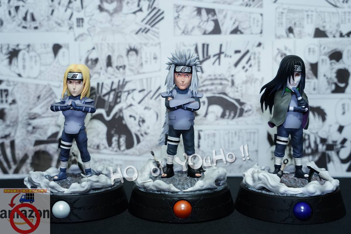 在庫処分 NARUTO-ナルト- 疾風伝 フィギュア 伝説の三忍 自来也 綱手 大蛇丸 League スダジオ 海外限定 GK完成品_画像1