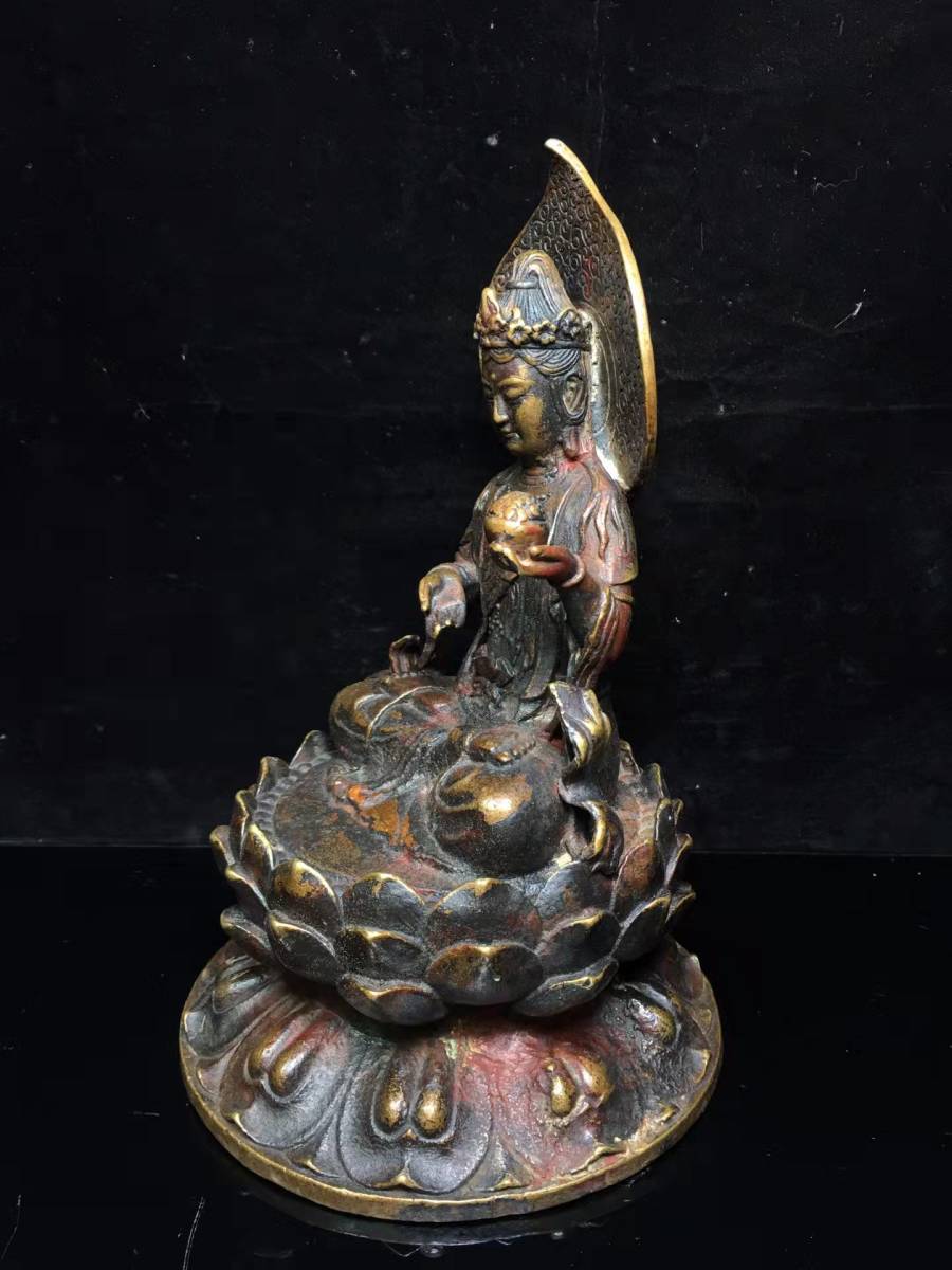 最初の 『骨董収蔵・銅製・觀音菩薩仏像』・収蔵品・貴重物品・古美術 