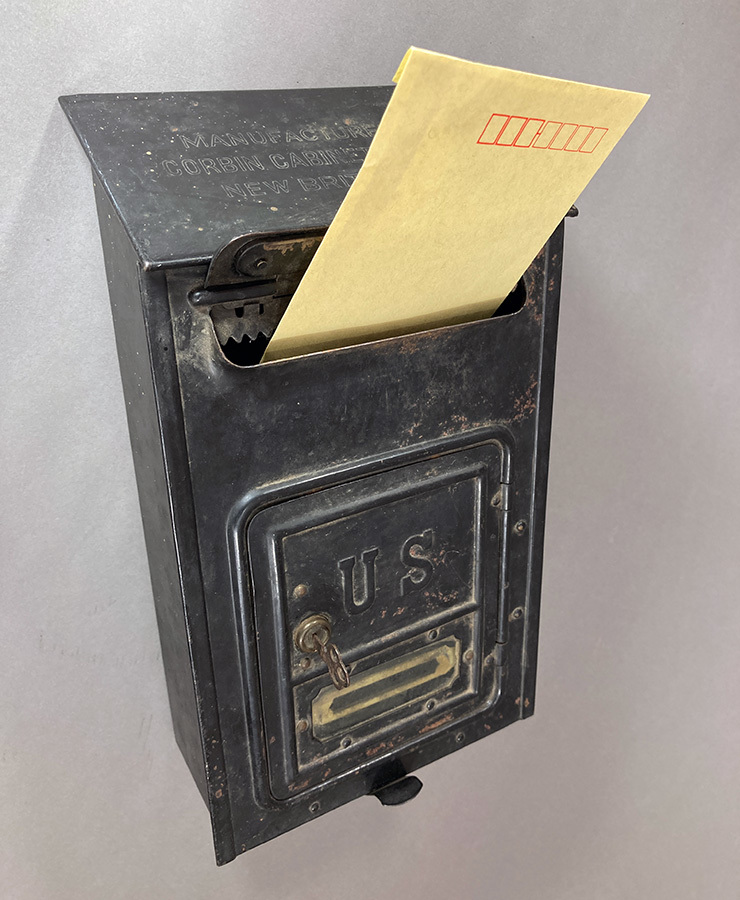 [ самый старый модель!] ключ имеется.1900\'s античный mail box / post / освещение инвентарь / лампа / почтовый ящик / стойка для зонтов / Vintage /o.c.white/ ручка двери /