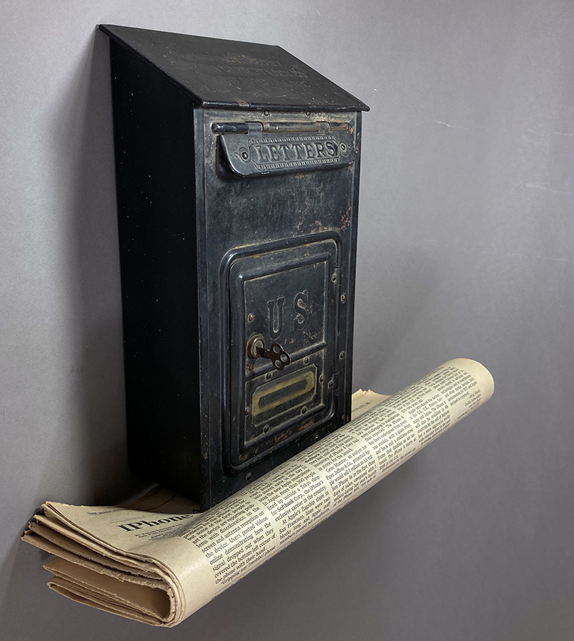 [ самый старый модель!] ключ имеется.1900\'s античный mail box / post / освещение инвентарь / лампа / почтовый ящик / стойка для зонтов / Vintage /o.c.white/ ручка двери /