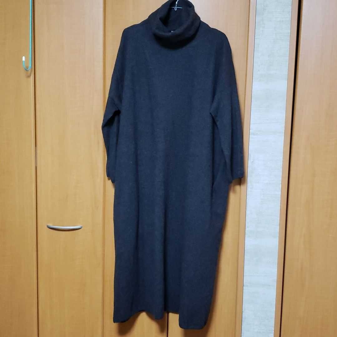 未着用タグ付】45R リネンニットワンピース ネイビー サイズ0(フリー