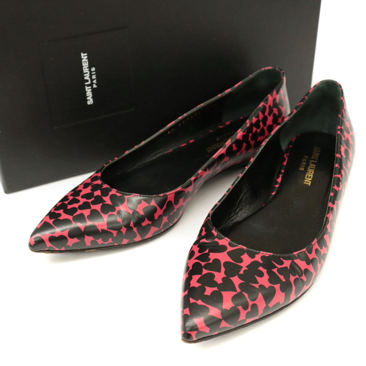 ◇SAINT LAURENT PARIS サンローランパリ ハート柄 レザーパンプス