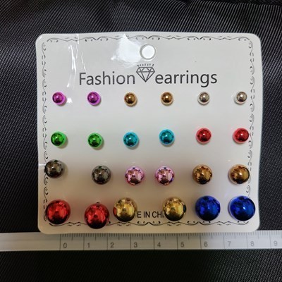 ピアス 12 セット カラフル 球 ファッション かわいい真珠 色 イヤリング セット スタッドピアス レディース ウェディング #C774-4