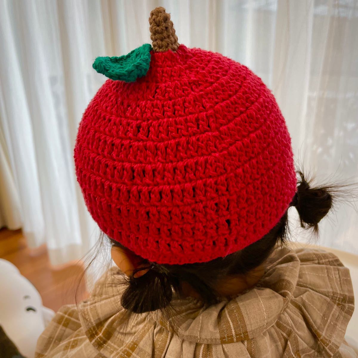 【Sサイズ】赤りんご帽子・青りんご帽子　コットン　綿100%糸使用