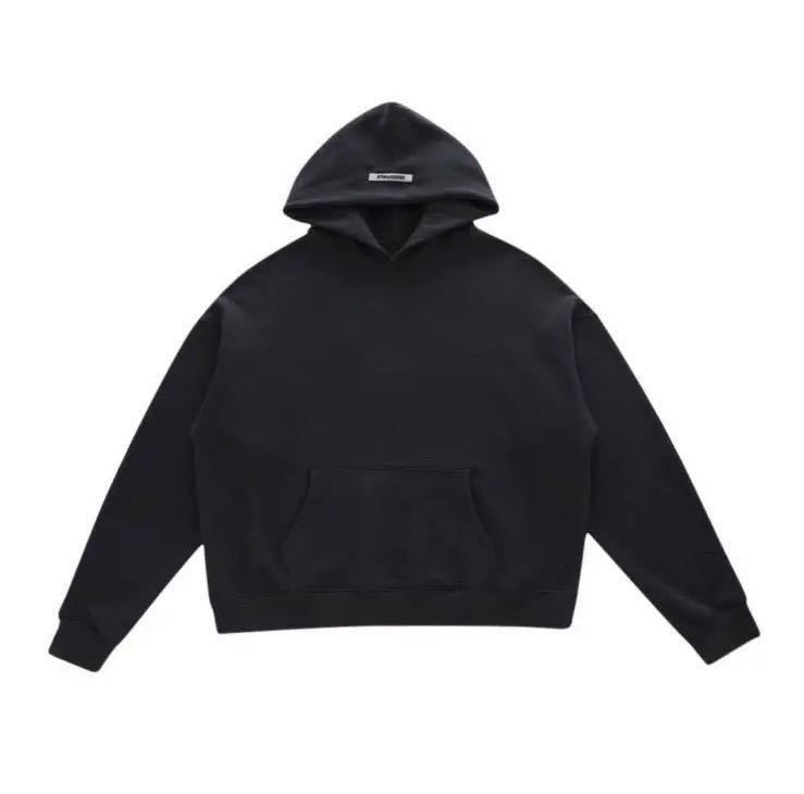 LA[限定商品]FOG Fear of God Essentials パーカー　リフレクティブ　ブラック エッセンシャル　Los Angels限定　 黒銀サイズS