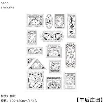 【切手風シール・動物柄】シール ステッカー 和紙風_画像2