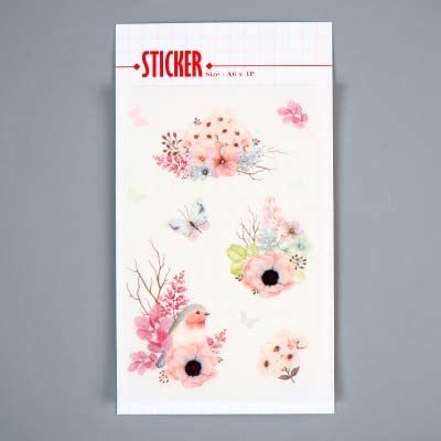 【断捨離】【STICKER】和紙 シール 鳥 花 木の実・タイプA（2柄入り）_画像2