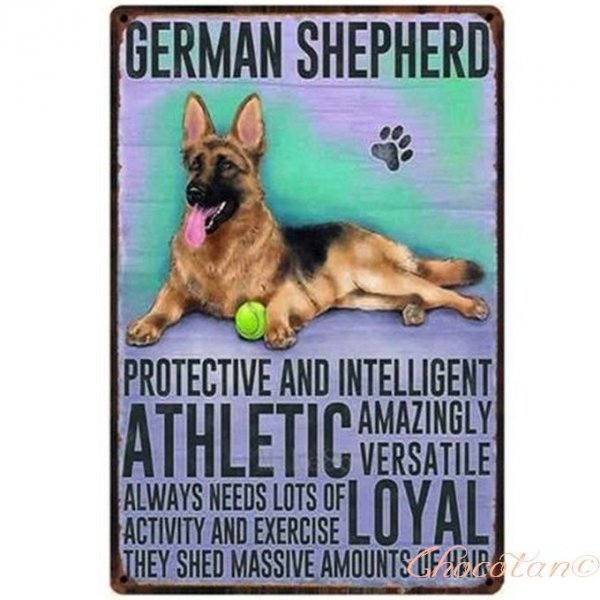 [ free shipping ] German shepherd ① dog kind metal autograph plate metal signboard [ new goods ]