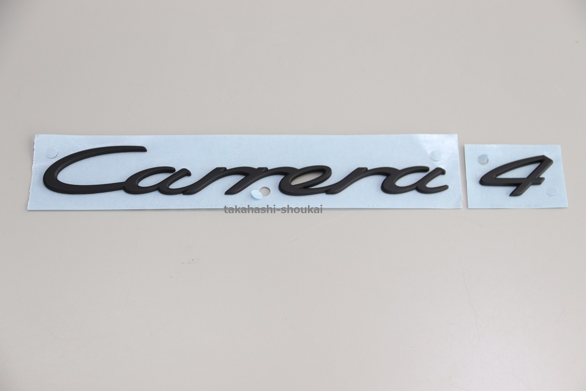 @リアエンブレム ’Carrera 4’ マットブラック (艶消し黒)　991型　ポルシェ911 カレラ4_画像1